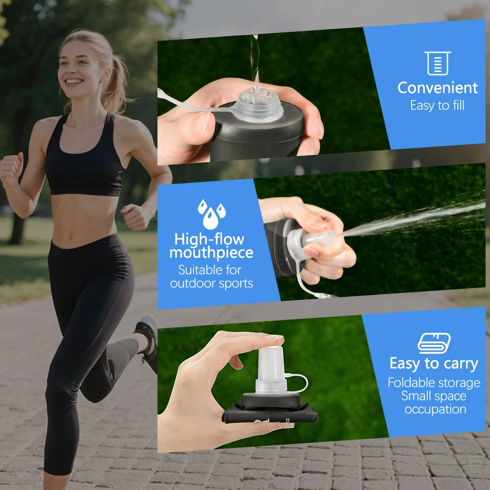 NEWBOLER Soft Flask – Foldable TPU Water Bottle | 150ml / 250ml / 500ml | Running, Hiking & Cycling