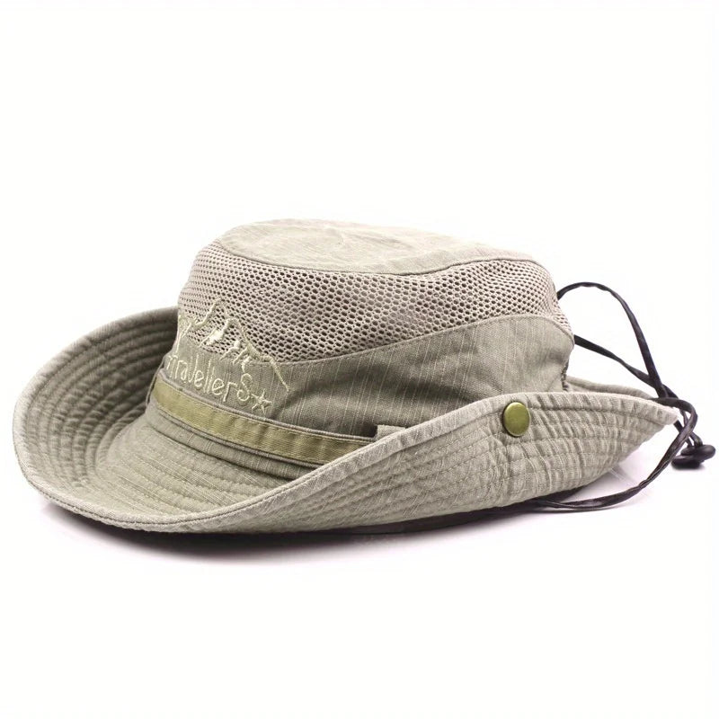 Men's Breathable Mesh Boonie Hat | Wide Brim Sun Hat for Hiking & Fishing
