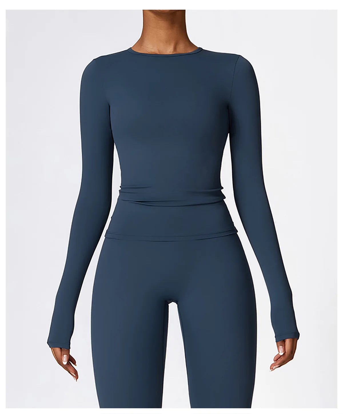 Women's Quick Dry Apparel: Breathable, Long Sleeved, Round Neck, Crop Top Workout Running, Hiking Set / Rungear