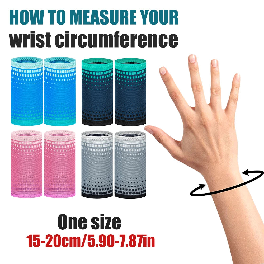 Sport Sweatband Wrist Wraps | 1 Pair Knitted Wrist Support for Tennis, Gym & Running