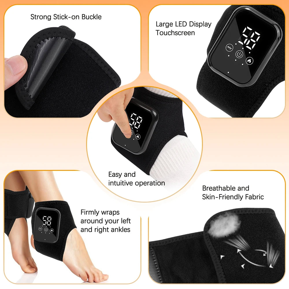 Electric Heating Wrist Brace Vibration Massage Hot Compress Ankle Wrap And Hand Protector Rechargeable Wristband