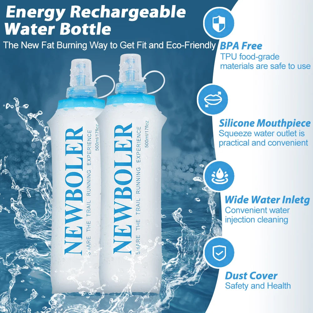 Collapsible Silicone Water Bottle — BPA Free | 150ml to 750ml | Running, Hiking & Travel