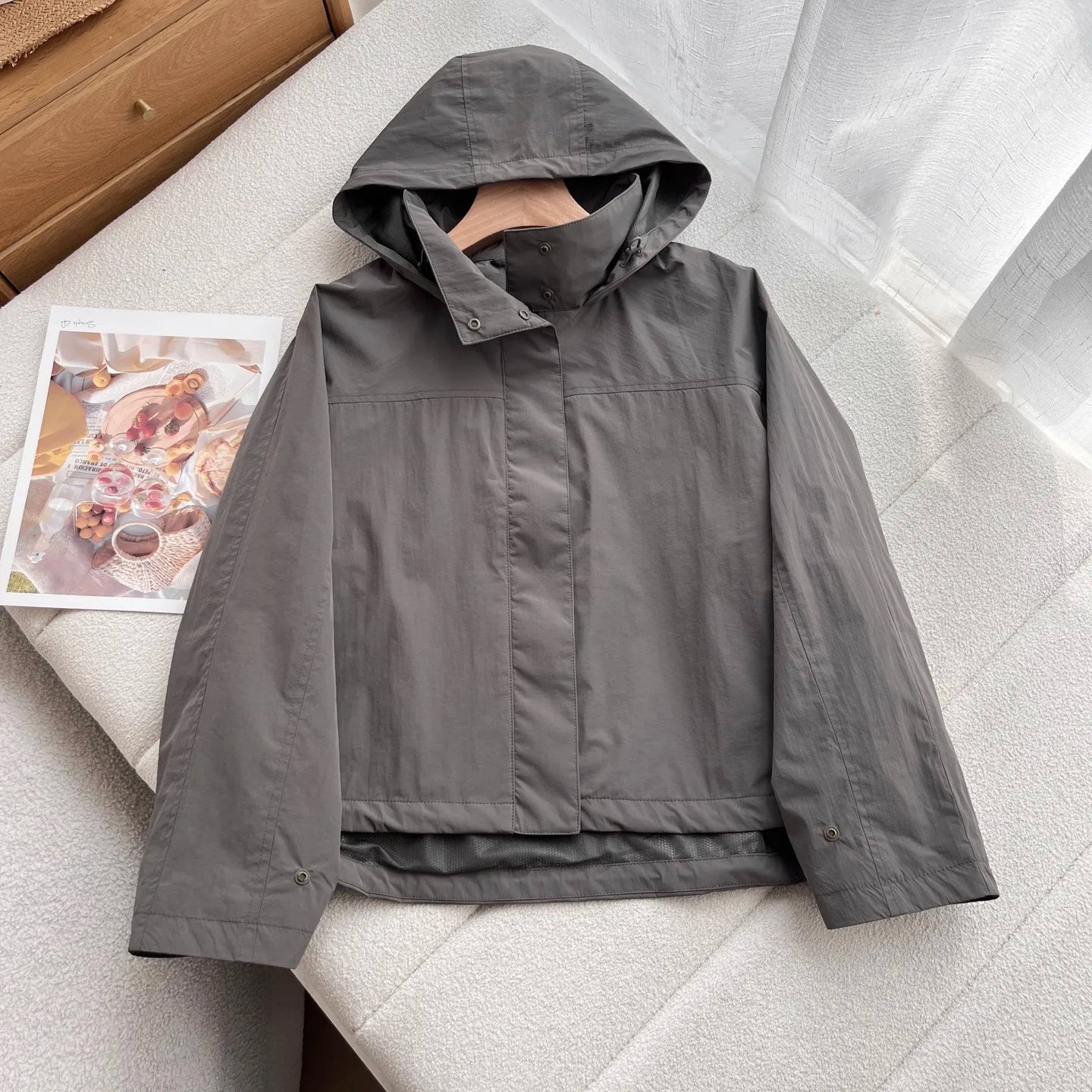 Women's Hooded Casual Jacket – Lightweight, Single-Breasted, Relaxed Fit | Summer Outwear | S–XL