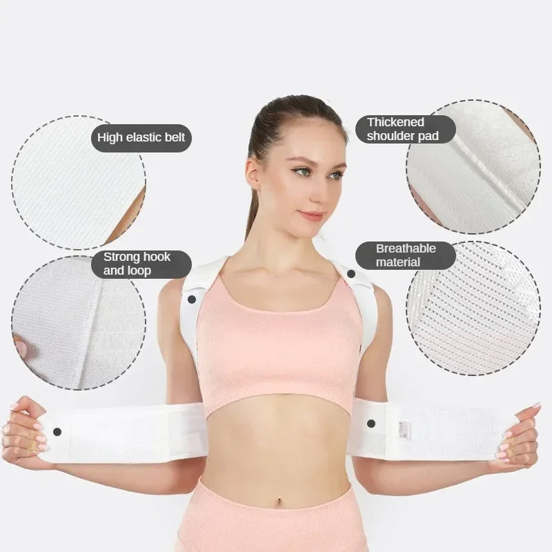 Breathable Fully Adjustable Upper Spine Support Back Brace With Straps Spine For Men And Women