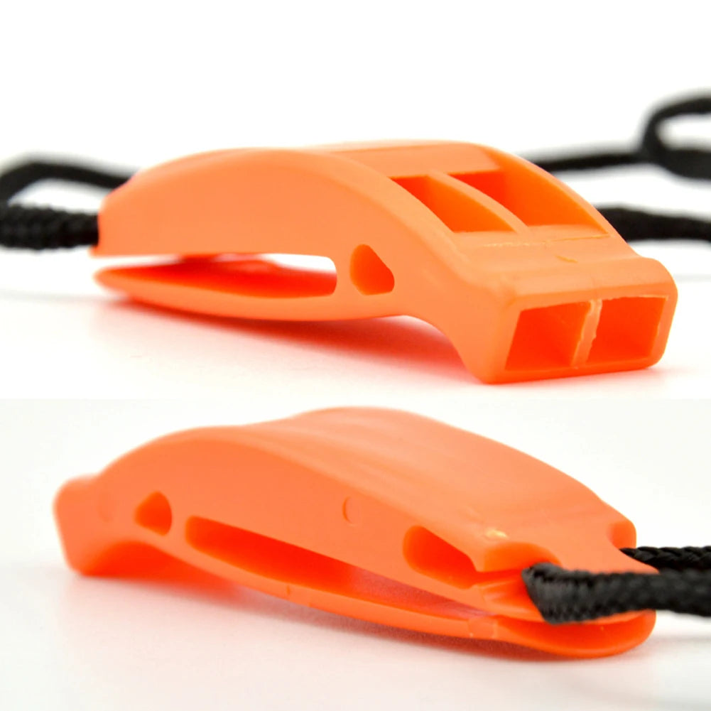 Dual-Frequency Safety Whistle – Pealess, Loud, Waterproof-Ready | Scuba Diving, Kayaking & Emergency Safety | Orange & Black