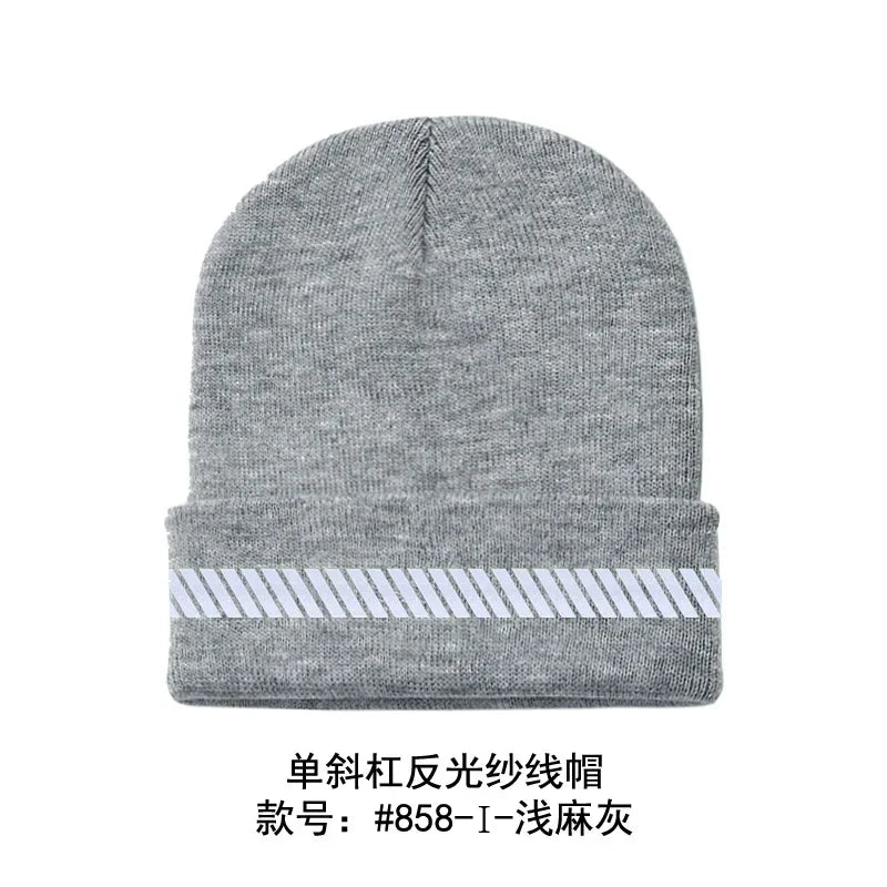 Reflective Hat Gear: High Visibility Safety Beanie, Reflective Knit, Ribbed Warm Winter Hats for Night Running, Hiking, Cycling / Rungear