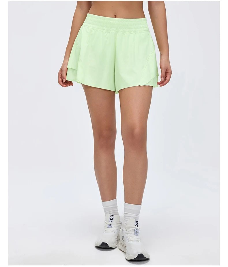 Women's 2-in-1 High-Waist Quick-Dry Running Shorts