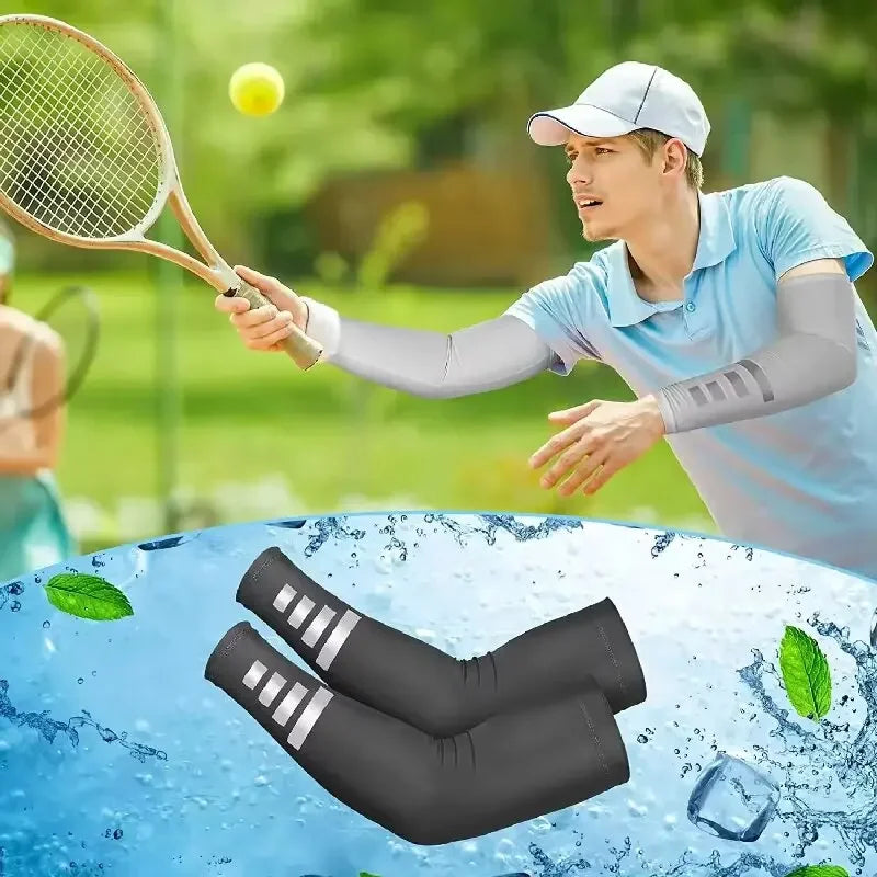 Running Gear Accessories: 1 Pair Ice Silk Arm Sleeves for Summer Quick-Drying Breathable Sun Protection Reflective Night Running Cycling Arm Covers