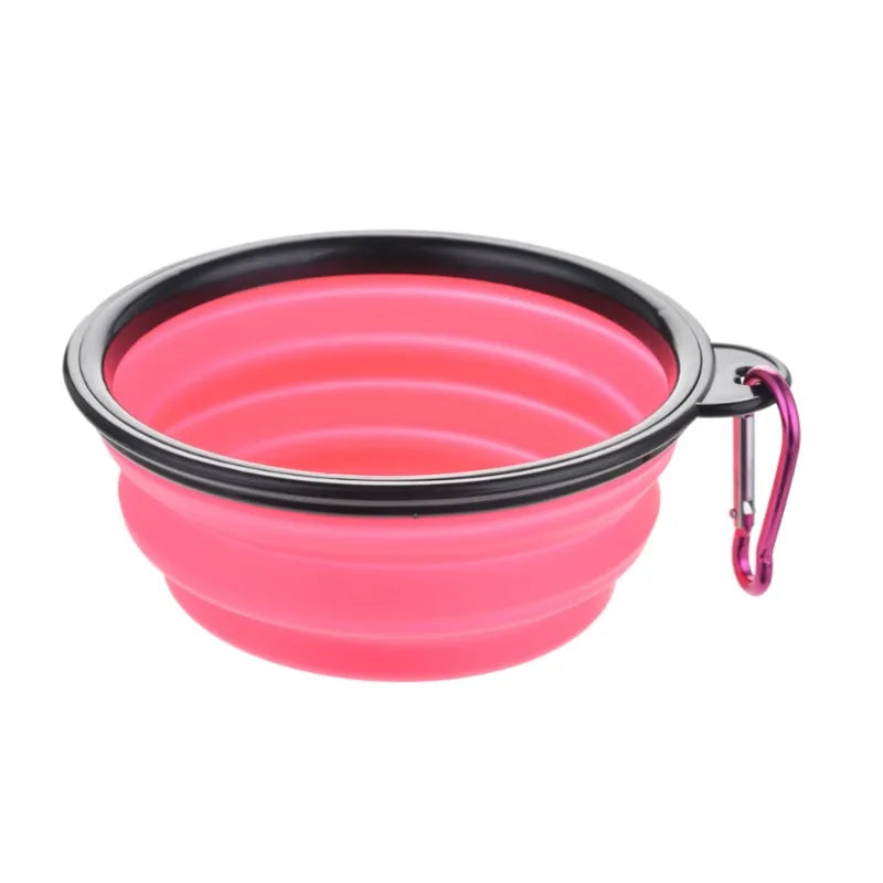 Collapsible Silicone Pet Travel Bowl with Carabiner Clip – 350ml | Dogs & Cats