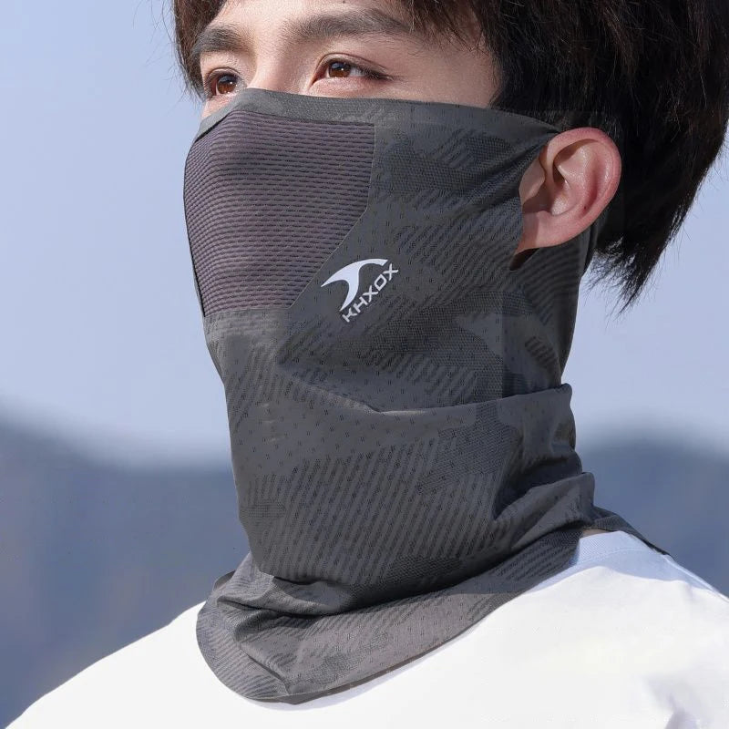 Cooling Sun Protection Neck Gaiter with Ear Loops | Breathable Face Cover | RUNGEAR