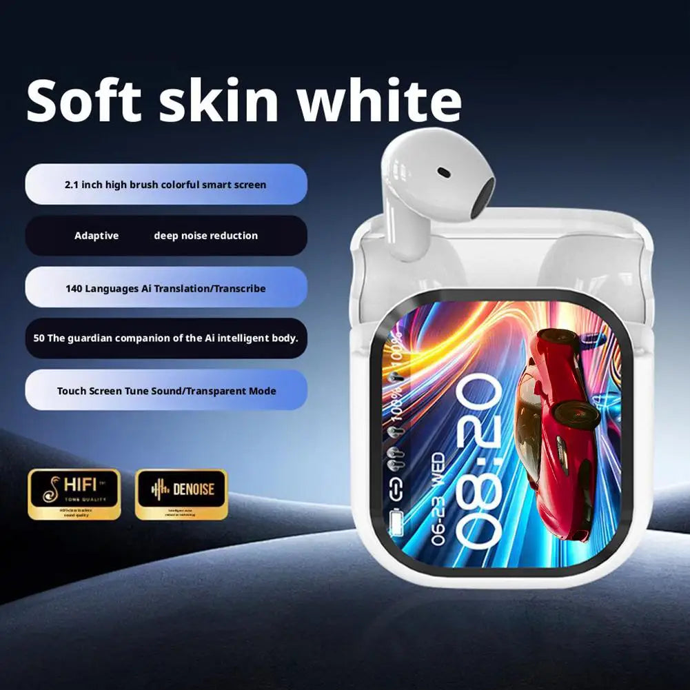 Wireless Sports Earphones with AI Translator & Noise-Cancelling Mic