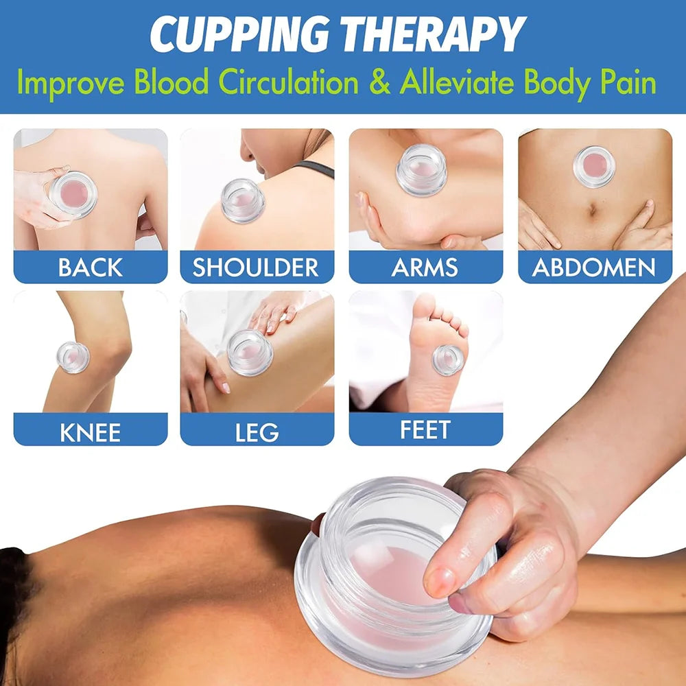 Silicone Cupping Therapy Set (7PC) – Professional Massage Cups for Recovery & Cellulite | RUNGEAR