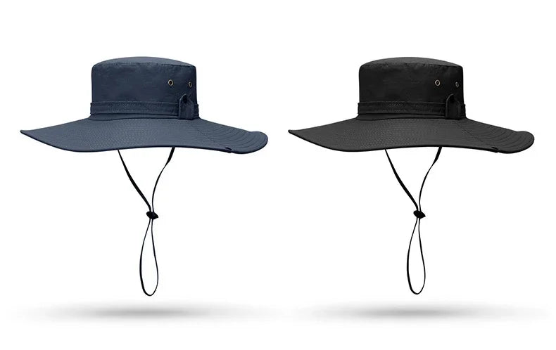 Unisex Wide Brim UV Sun Hat | Breathable Mesh Boonie for Hiking & Fishing