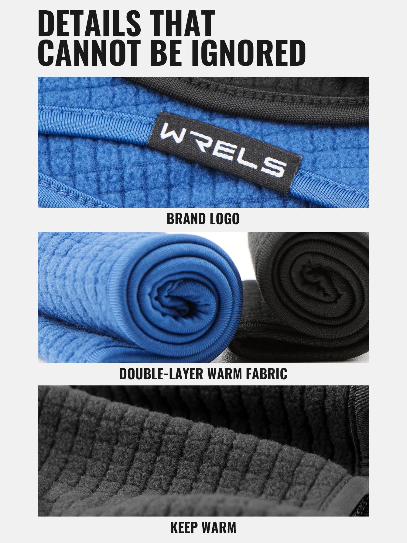 WRELS Fleece Thermal Ear Warmer Headband | Running, Cycling & Hiking