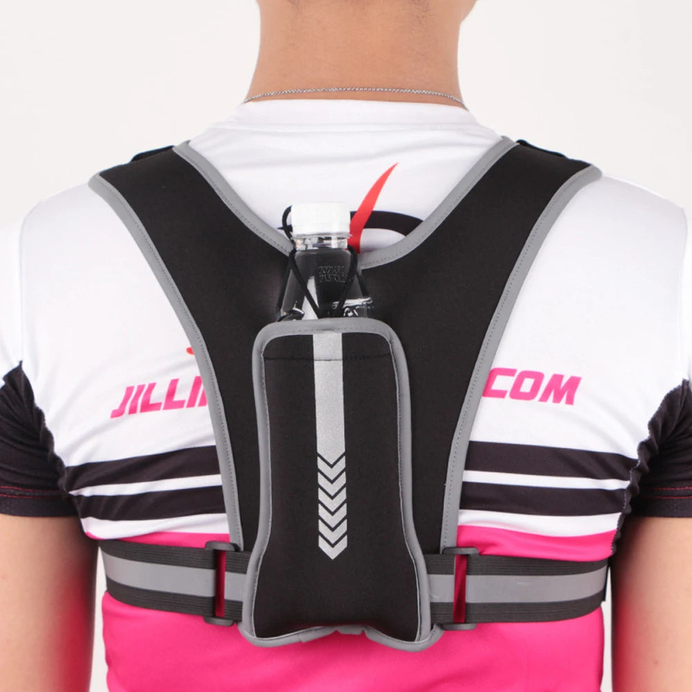 Reflective Night Running Vest with Phone Holder & Water Bottle Holder – Lightweight Safety Vest for Running, Hiking & Training | RUNGEAR