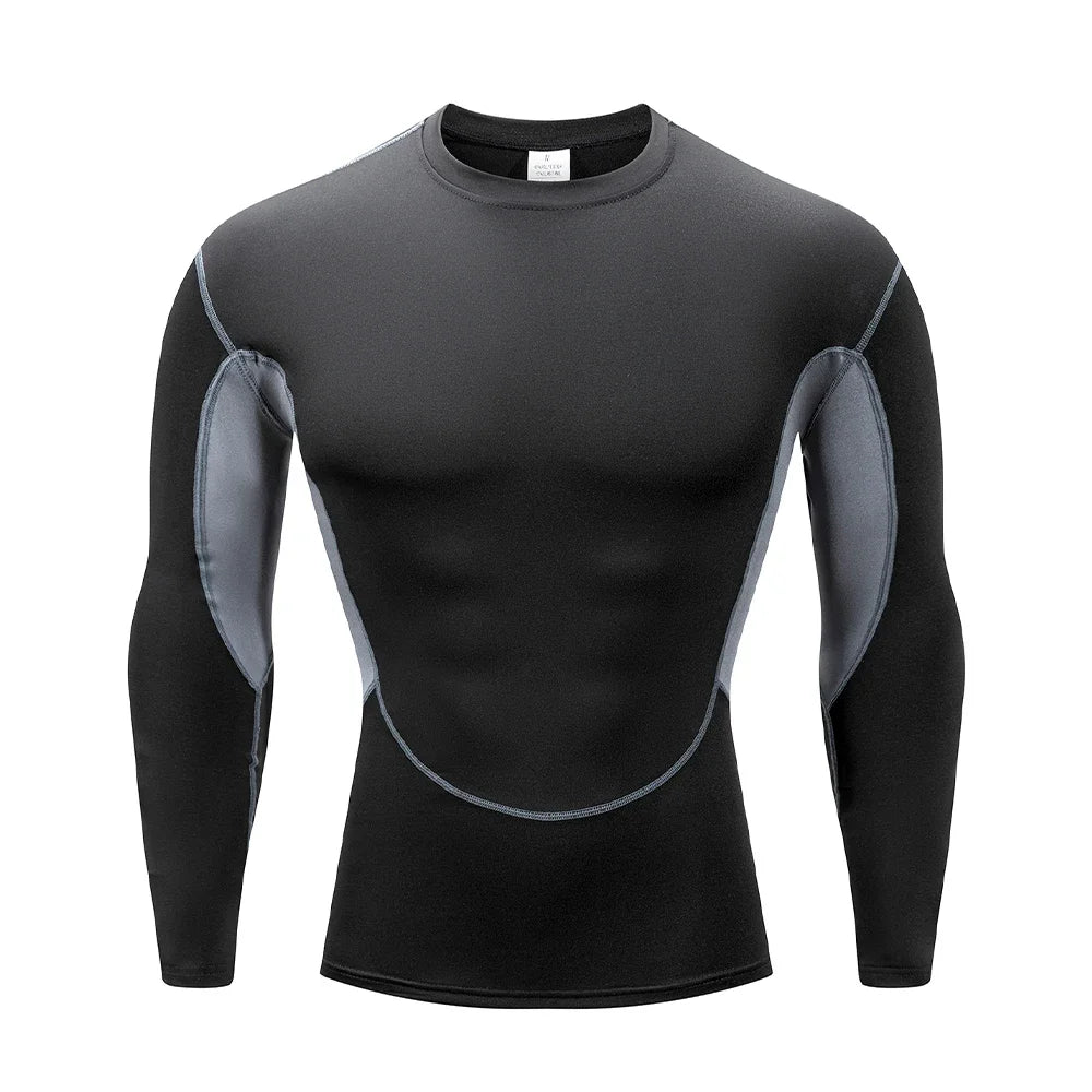 Men's Long Sleeve Compression Shirt – Quick-Dry Training Base Layer | Running & Gym