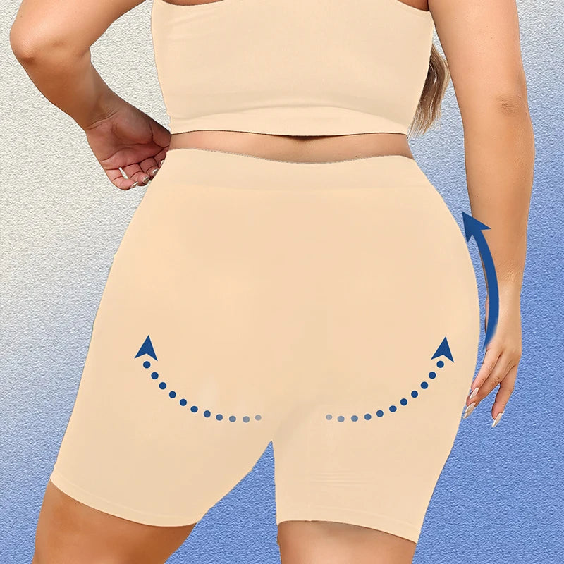 Plus Size Women's High Waisted Tummy Control Slimming Waist Trainer Shapewear Shorts
