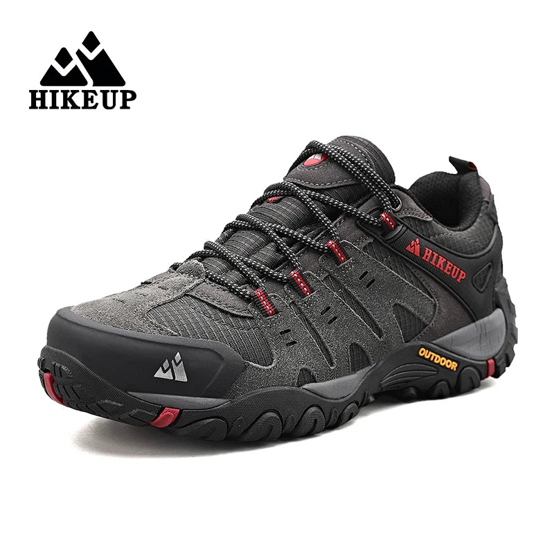 Hiking Shoe Gear: HIKEUP Men's Suede Leather, Wear-Resistant Hiking, Walking, Hunting Outdoor Shoes / Rungear