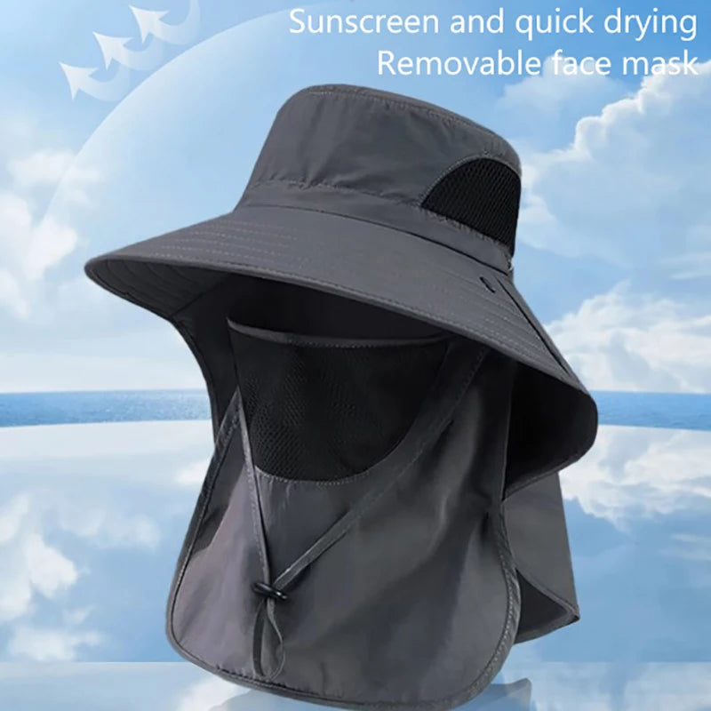 Summer Hat Gear: UV Protection, Outdoor Bucket Hat with Neck Flap Cap For Hiking, Outdoors / Rungear