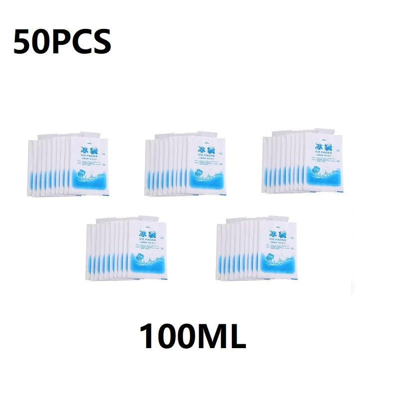 50-Pack Reusable Gel Ice Packs – Water Injection Cold Compress for First Aid, Pain Relief & Fresh Food Cooling