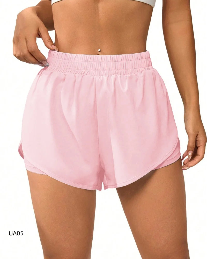 Women's 2-in-1 Quick Dry Running Shorts High Waist Yoga Gym Workout Sports Anti-Chafe Athletic Shorts Tennis And Beach