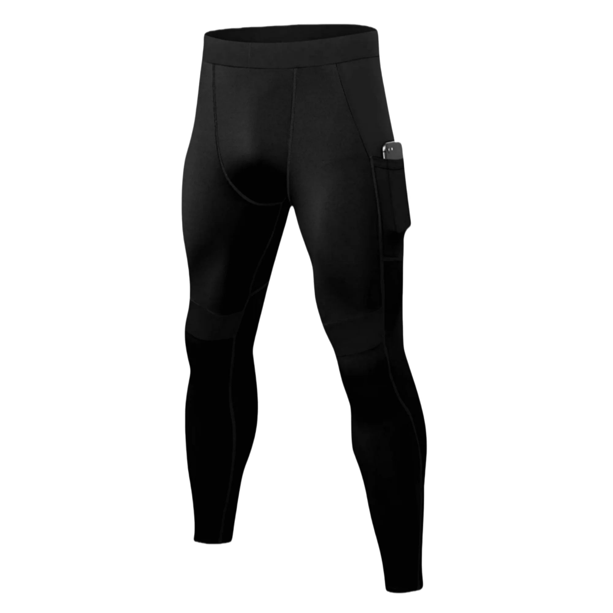Men's Compression Tights with Phone Pocket | Quick-Dry Athletic Base Layer