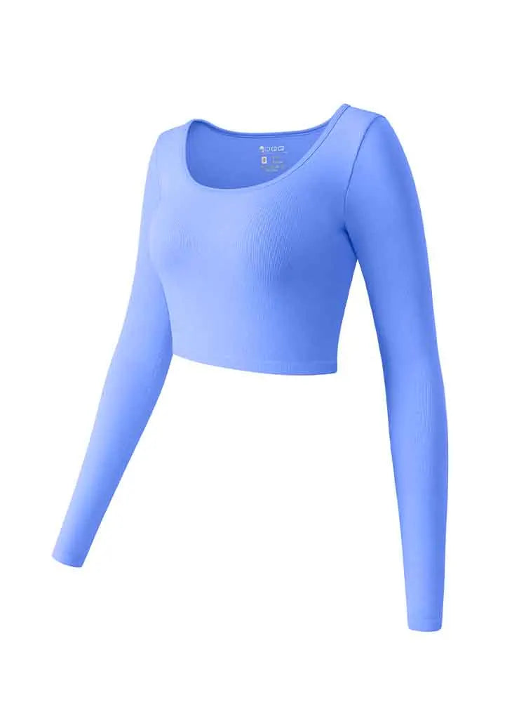Women's Running Apparel: Long Sleeved, Round Neck, Seamless Fitness Workout Top / Rungear Nz