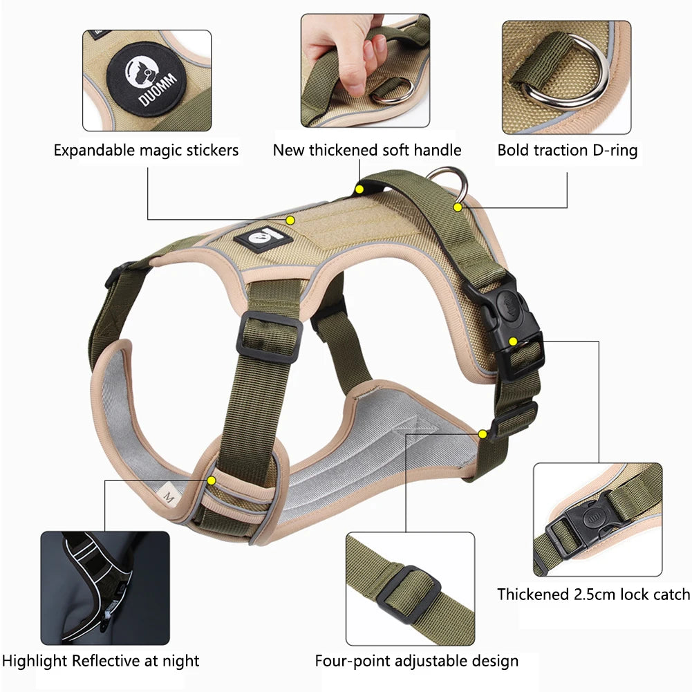 Reflective Oxford Cloth Dog Harness Vest | Adjustable Buckle for Medium & Large Dogs | S–XL