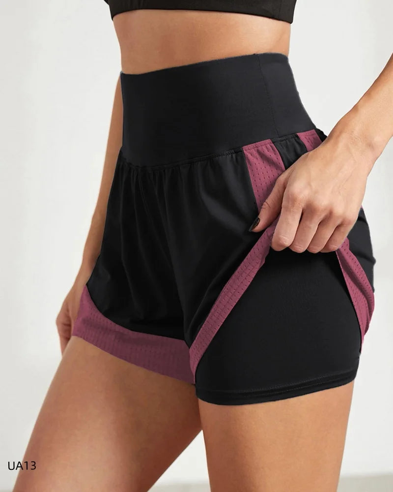 Women's Rungear Apparel: 2-In-1 Double Layered, Summer Fitness Training Sports Shorts / Rungear