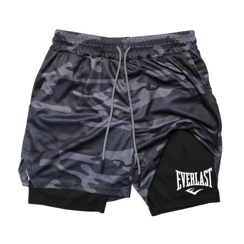 Men's 2-in-1 Compression Training Shorts | Moisture-Wicking Quick-Dry