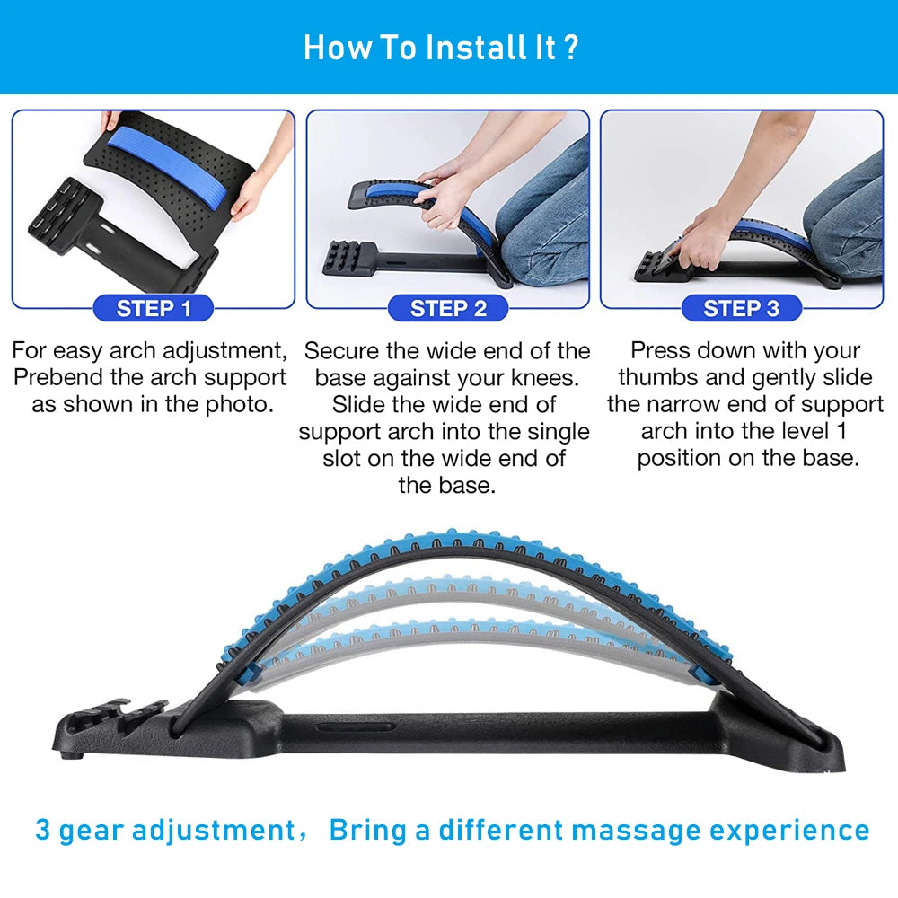 Magnetic Back Massage Muscle Relax Stretcher Posture Therapy Lumbar Support Pain Relief