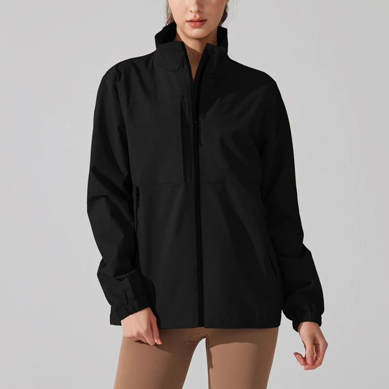 Women's Winter Apparel: Lightweight, Waterproof, Stand Collar, Windbreaker Jacket / Rungear