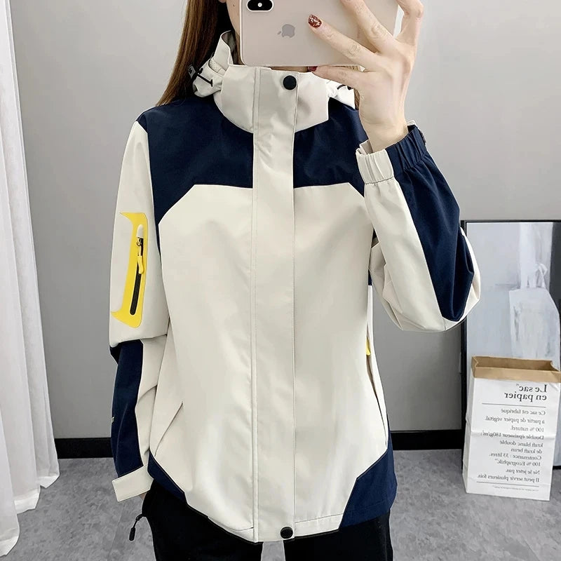 Women's Jacket Apparel: Waterproof, Windproof, Single-layer, Long Sleeved Hooded Jacket with Zipper / Rungear