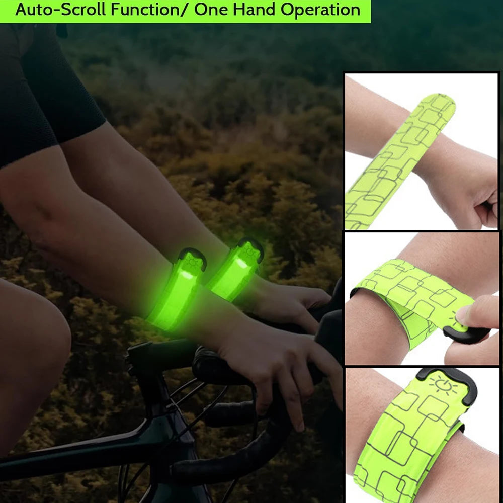 LED Safety Armband for Night Running & Cycling – Rechargeable, Reflective, Adjustable Light Band