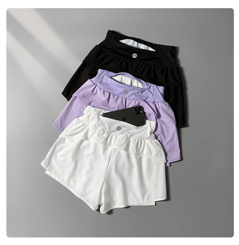 DRUR 2 In 1 High Waist Pants With Pockets Fitness Running Women Shorts Sportwear 2025