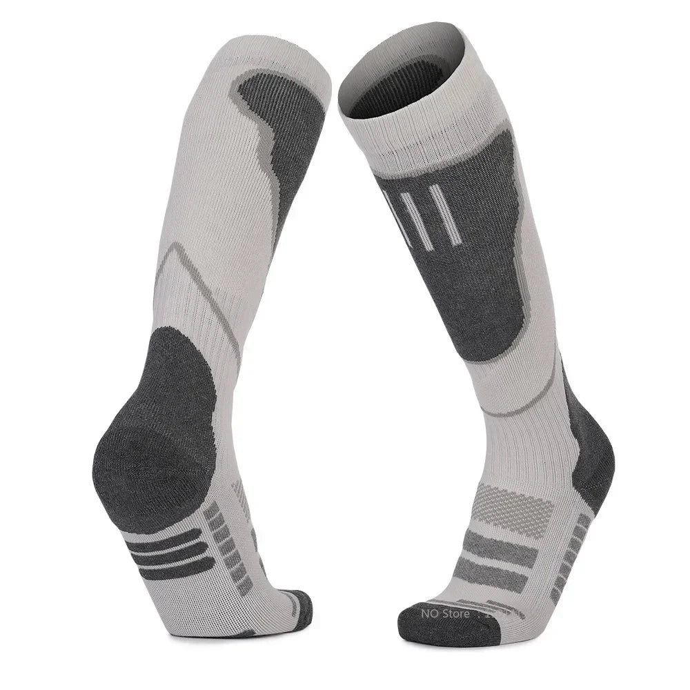 Running Compression Socks: 1 PR Unisex, Winter Merino Wool, Thermal Long Compression Socks for Running, Hiking / Rungear