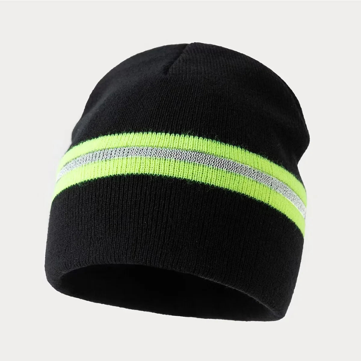 Reflective Hat Gear: Unisex, Warm, Thermal Knit Beanie with Reflective Stripe for Outdoor Sports / Rungear
