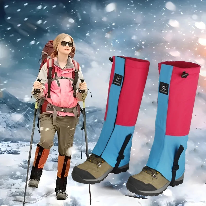 Waterproof Knee-High Hiking & Snow Gaiters | Adjustable Unisex Leg Gaiters with Rubber Foot Strap