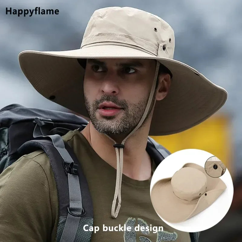 Unisex Wide Brim UV Sun Hat | Breathable Mesh Boonie for Hiking & Fishing