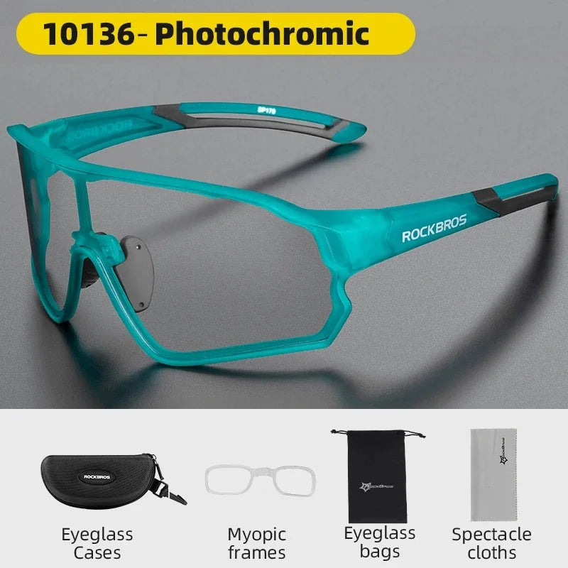 ROCKBROS Photochromic Sunglasses – UV400 Lightweight Anti-Glare Unisex Sports Sunglasses