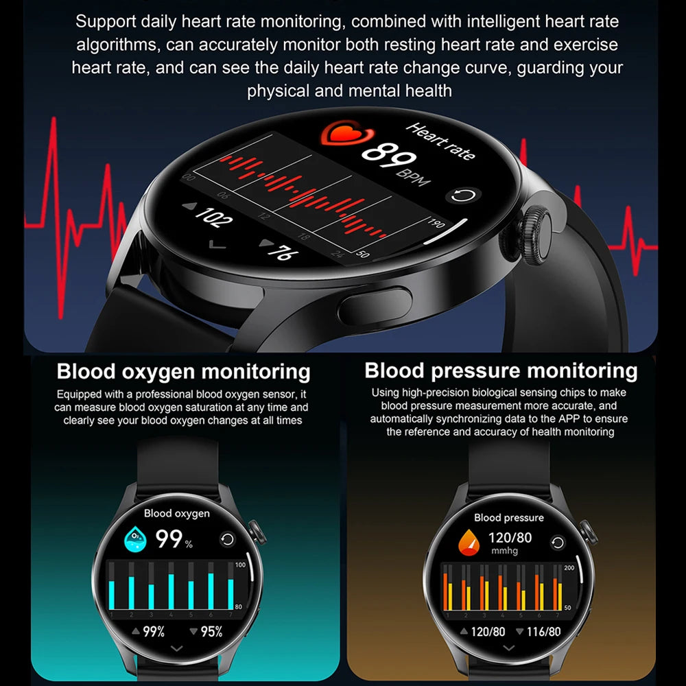 Tech Accessories Gear: 2026 New Smart Watch For Men HD AMOLED Screen, GPS, Motion Heart Rate, Bluetooth, Calls / Rungear