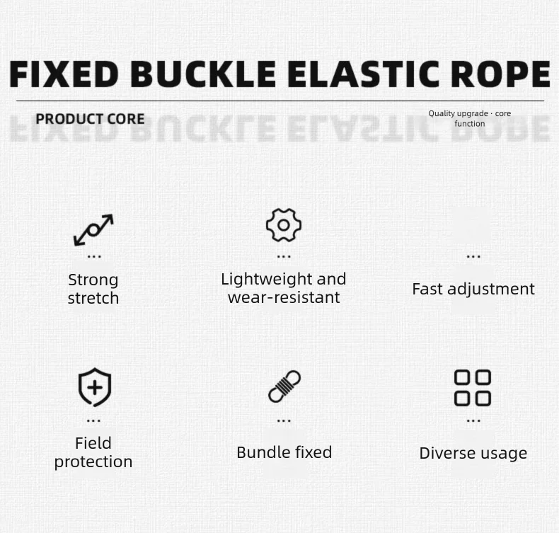 Trail Gear Accessories: HIKEMAN 4pcs Elastic Ropes, Adjustable Strap, Fixed Retention Buckle / Rungear