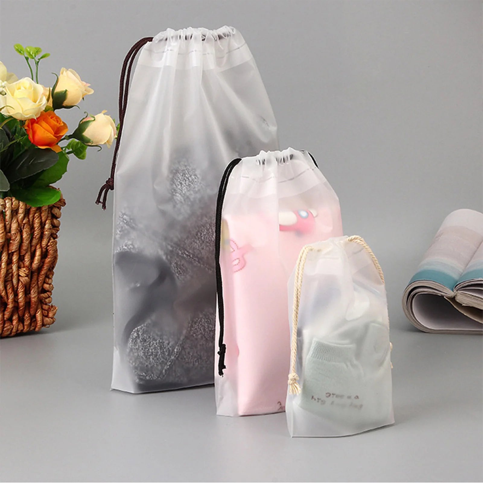 Nylon Waterproof Drawstring Storage Pouch Multi-functional Bag Durable Shoes Underwear Travel Sport Bags Ditty Bags For Travel