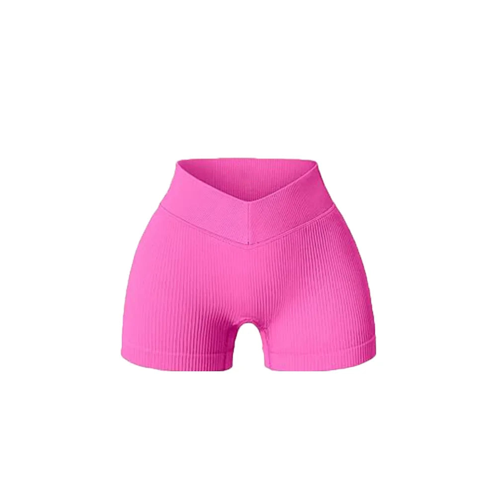 Women's Running Apparel: High Waisted, Seamless Three Point Sports Fitness Shorts For Fitness Workouts / Rungear