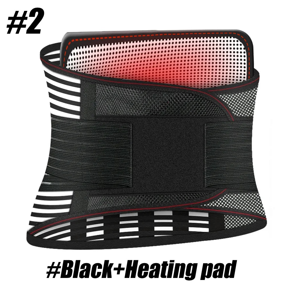 Lumbar Back Brace Support Belt | Breathable Anti-Skid with 5 Stays | Heating & Ventilate