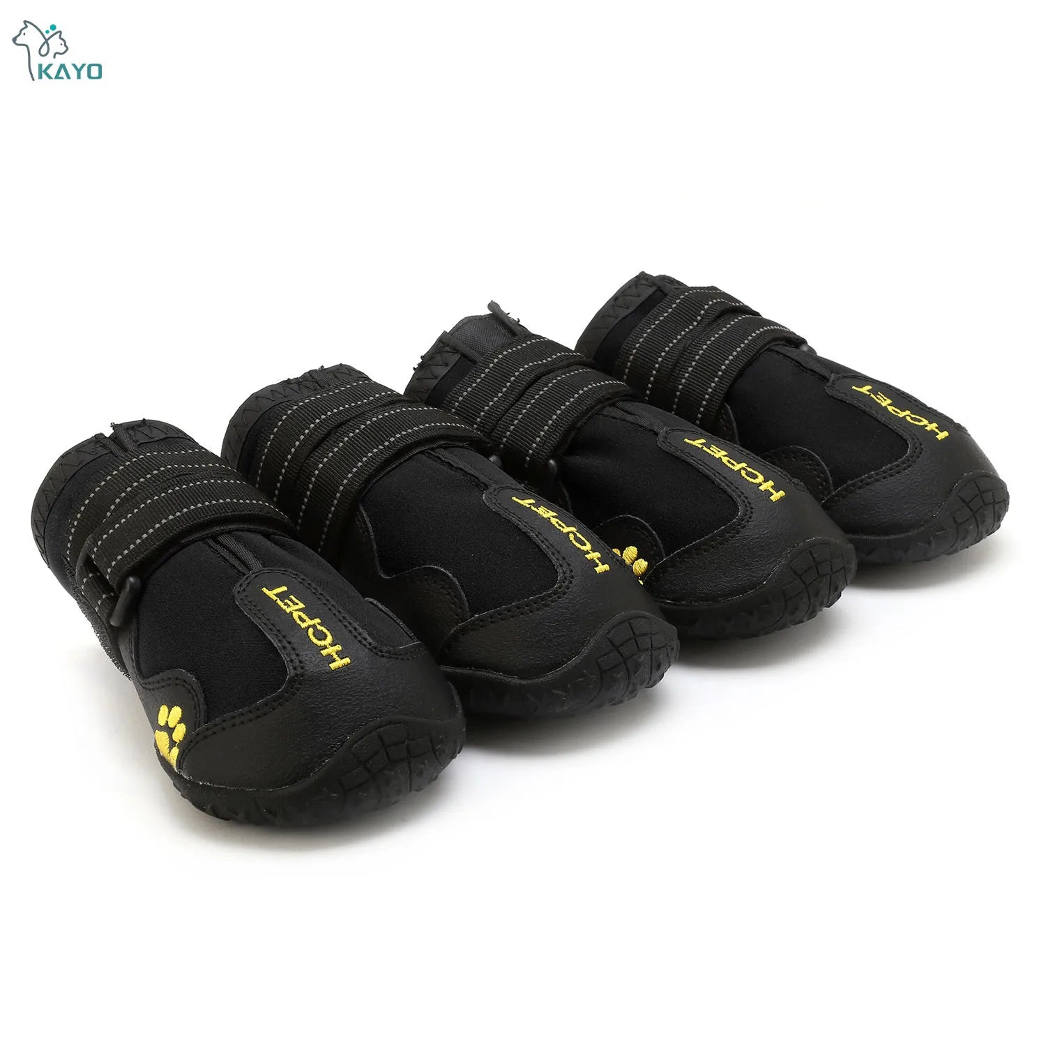 Dog Boots 4-Pack | Waterproof & Breathable, Anti-Slip Rubber Sole, Reflective Velcro Straps | Sizes 1–8 | RUNGEAR