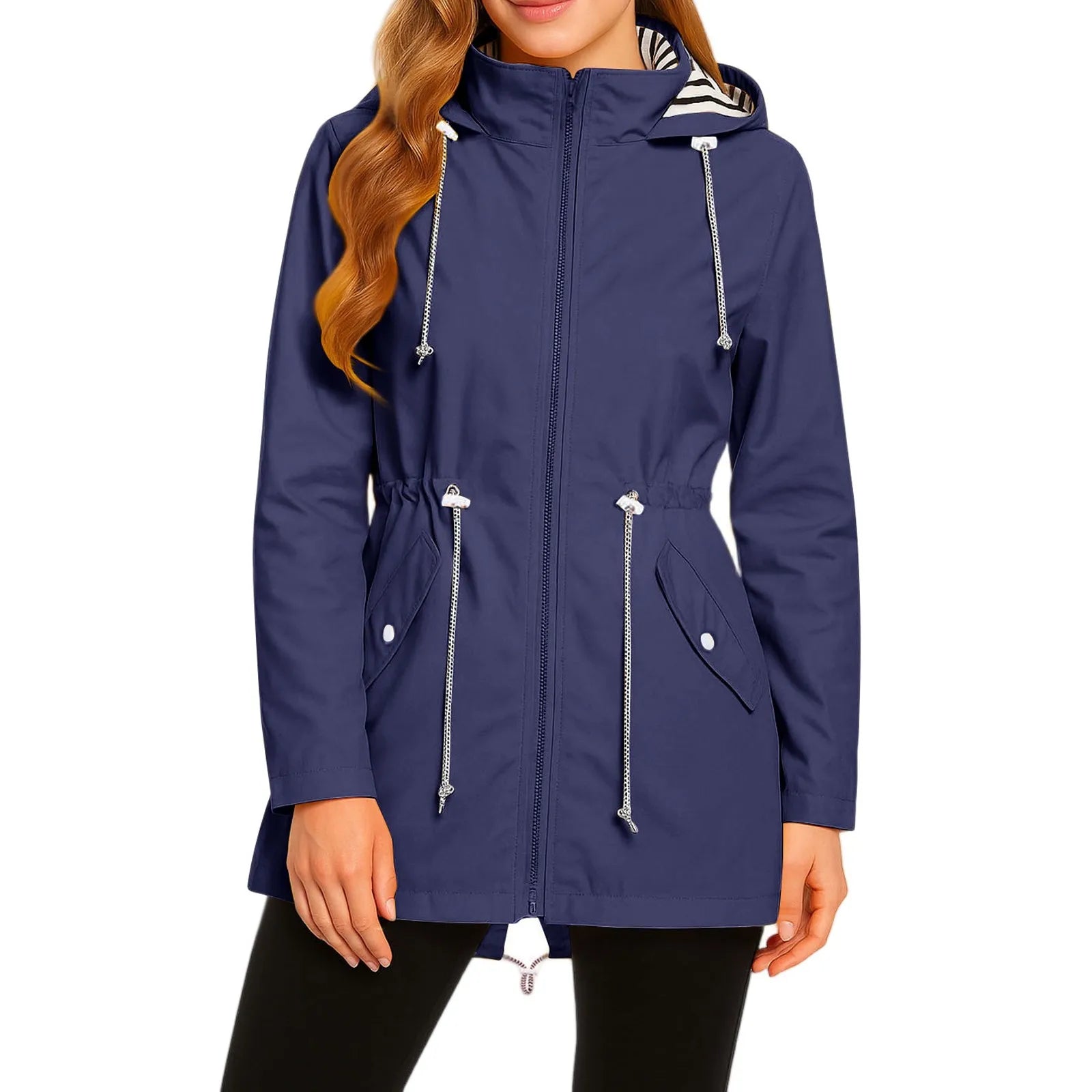 Women's Lightweight Jackets: Long, Waterproof, Outdoor Rain Coat Jacket / Rungear