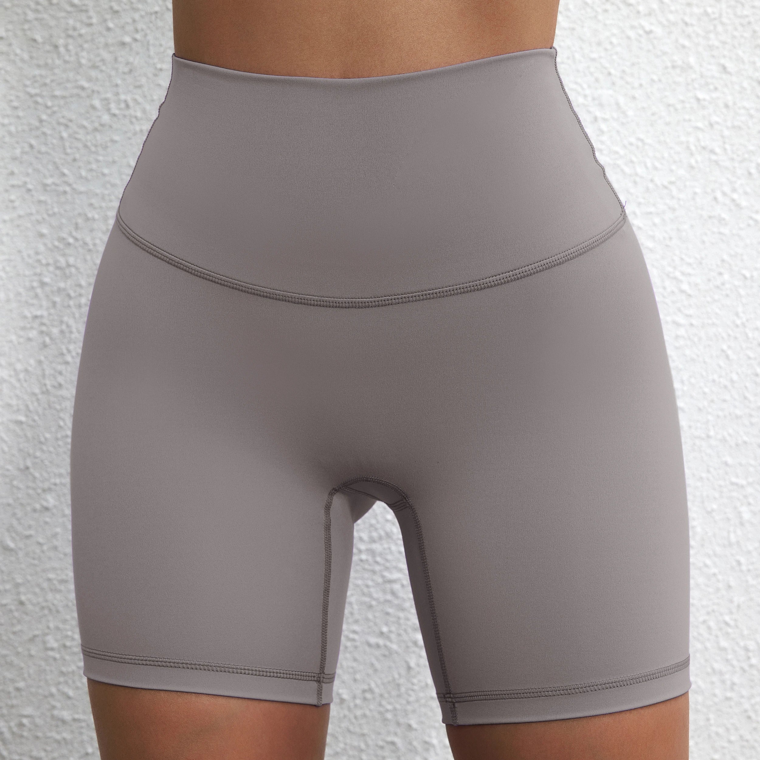 Women's Shorts Apparel: Solid Colour, High Waist, Comprehensive Fitness Sports Training Shorts with Internal Pocket / Rungear