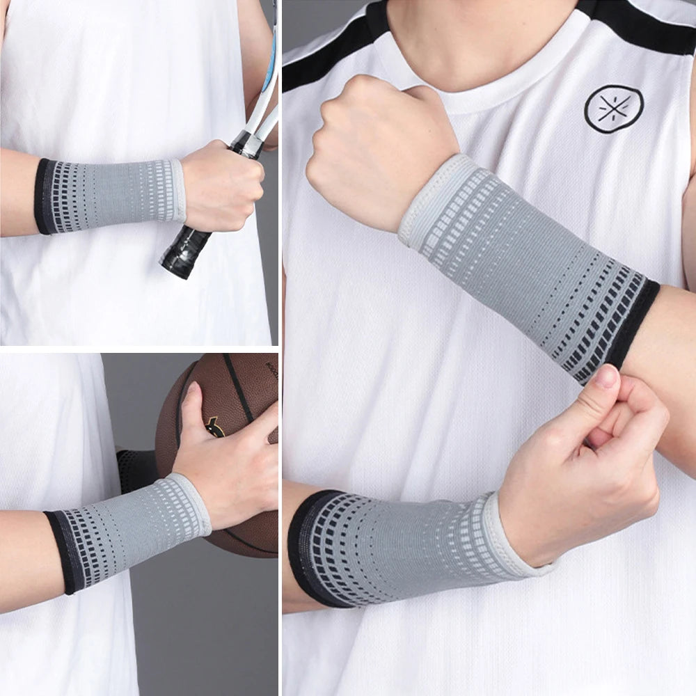Sport Sweatband Wrist Wraps | 1 Pair Knitted Wrist Support for Tennis, Gym & Running