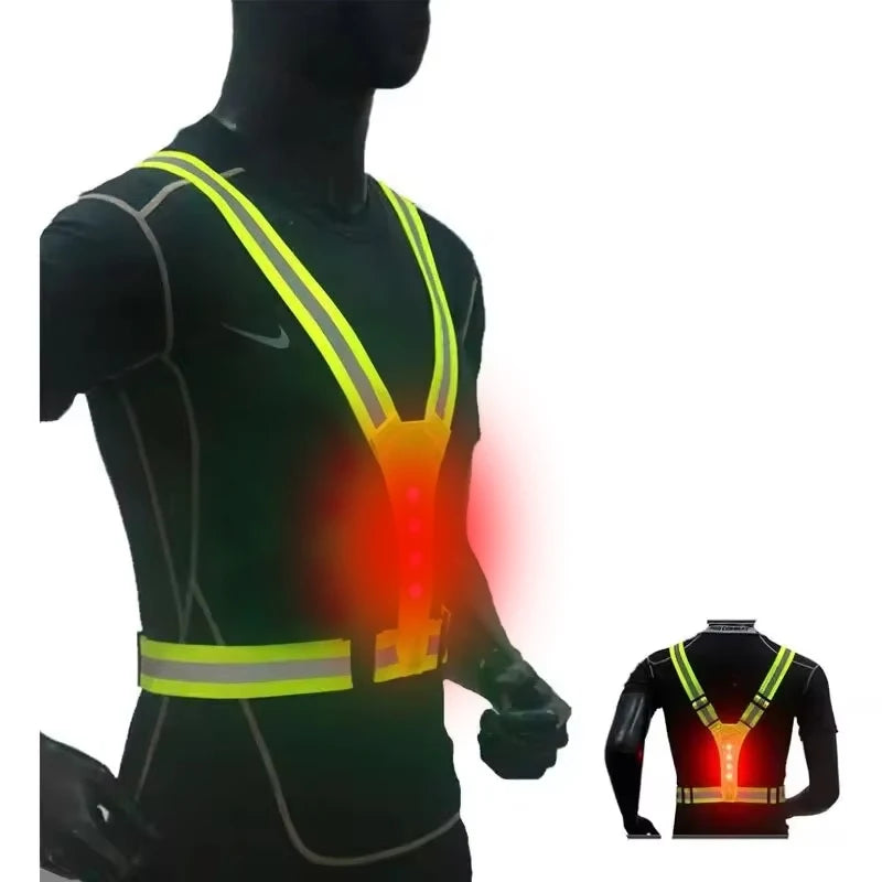 LED Reflective Running Vest – High Visibility Night Safety Harness | Running & Cycling
